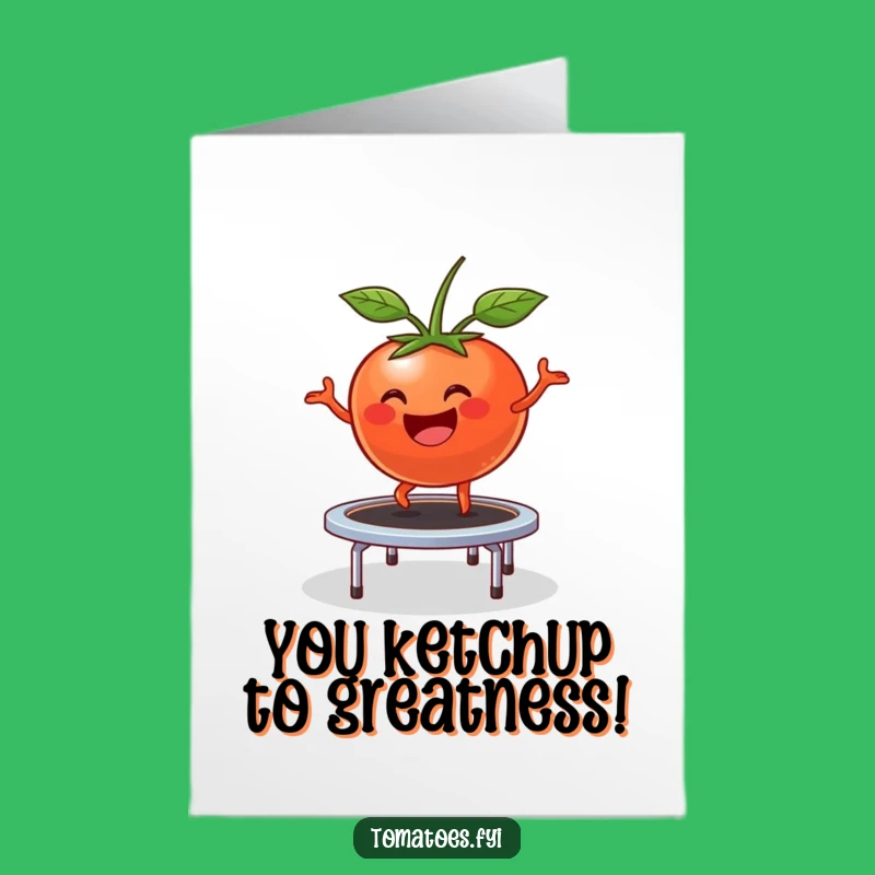 Free Printable Congrats Card: Bouncing Tomato Cheer - Downloadable Gift!
