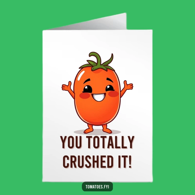 Free Printable Tomato Congrats Card: Disco Dance Downloadable
