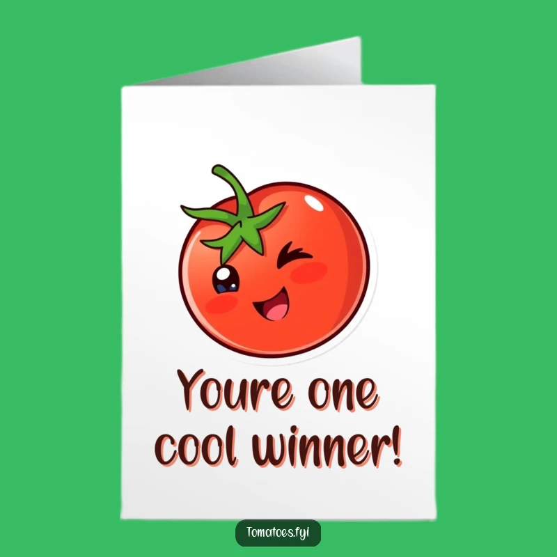 Free Printable Congratulations Card: Winking Tomato - Playful DIY Downloadable Gift