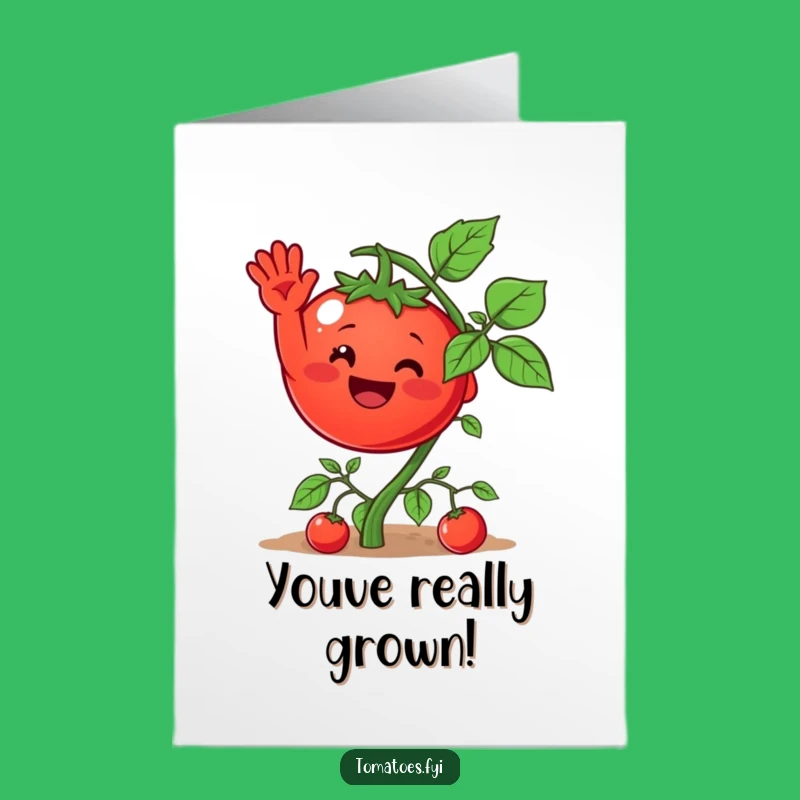 Free Printable Congratulations Card: Waving Tomato, Funny Downloadable Gift Idea