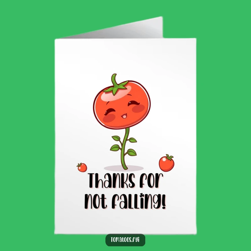 Free Printable Thank You Card: Funny Blushing Tomato Wobble, Downloadable DIY Gift
