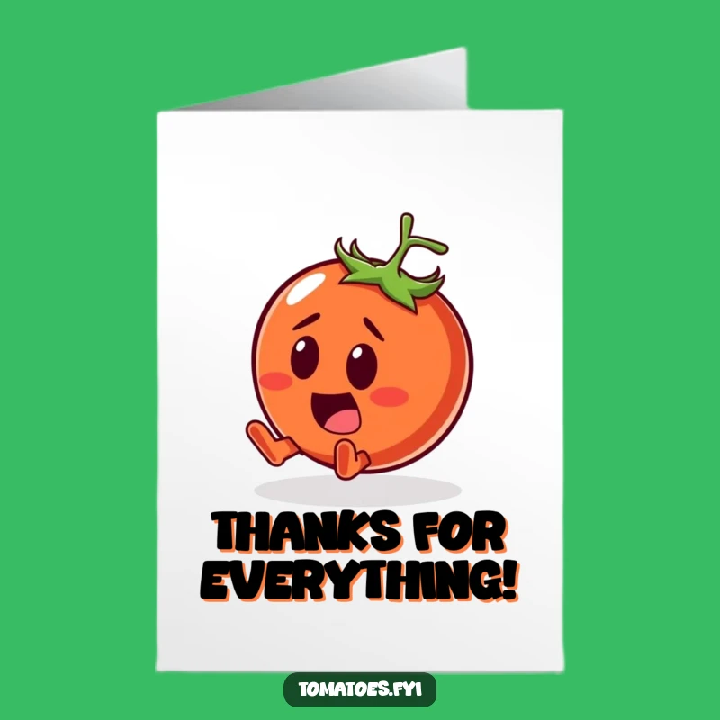 Free Printable Thank You Card Funny Surprised Tomato - Grateful Tumbling Gift
