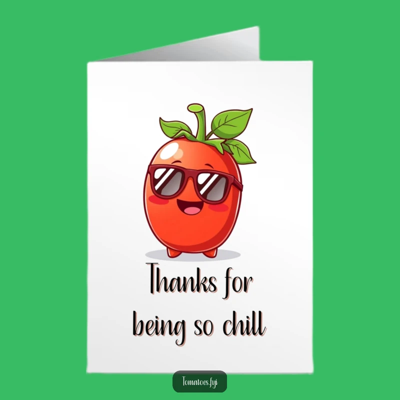 Free Printable Thank You Card: Funny Tomato with Shades, A Humorous Downloadable Gift