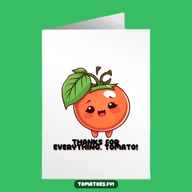Free Printable Thank You Card: Hidden Tomato Expresses Thanks in a Funny DIY Gift