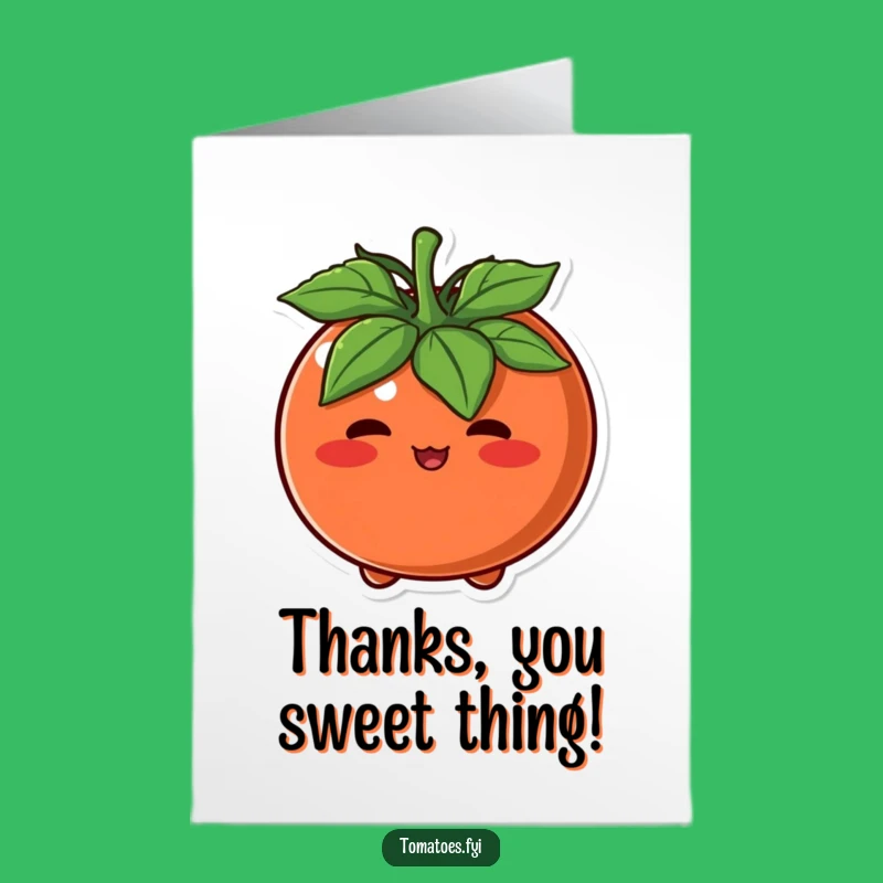 Free Printable Thank You Card: Shy Tomato, Humorous Downloadable Embarrassed Gift!