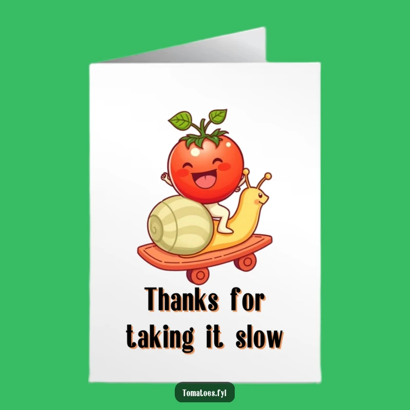 Free Printable Thank You Card: Tomato Snail Rollercoaster Downloadable - Thanks for the Ride!