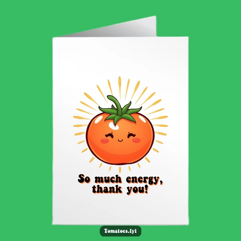 Free Printable Thank You Card: Energetic Tomato Burst - Grateful Downloadable Gift