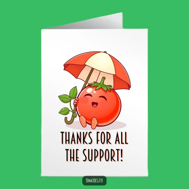 Free Printable Tomato Thank You Card: Relaxing Umbrella Downloadable