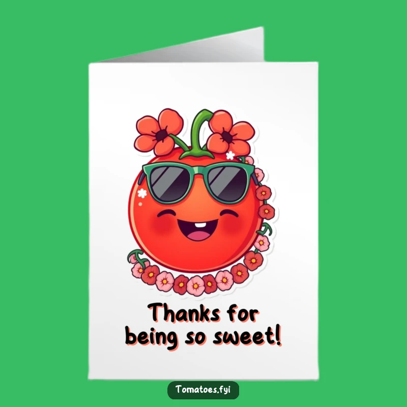 Free Printable Tomato Thank You Card: Cool Thanks, DIY Downloadable Gratitude