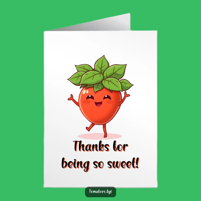 Free Printable Thank You Card: Dancing Tomato Gratitude - Humorous Downloadable Gift!