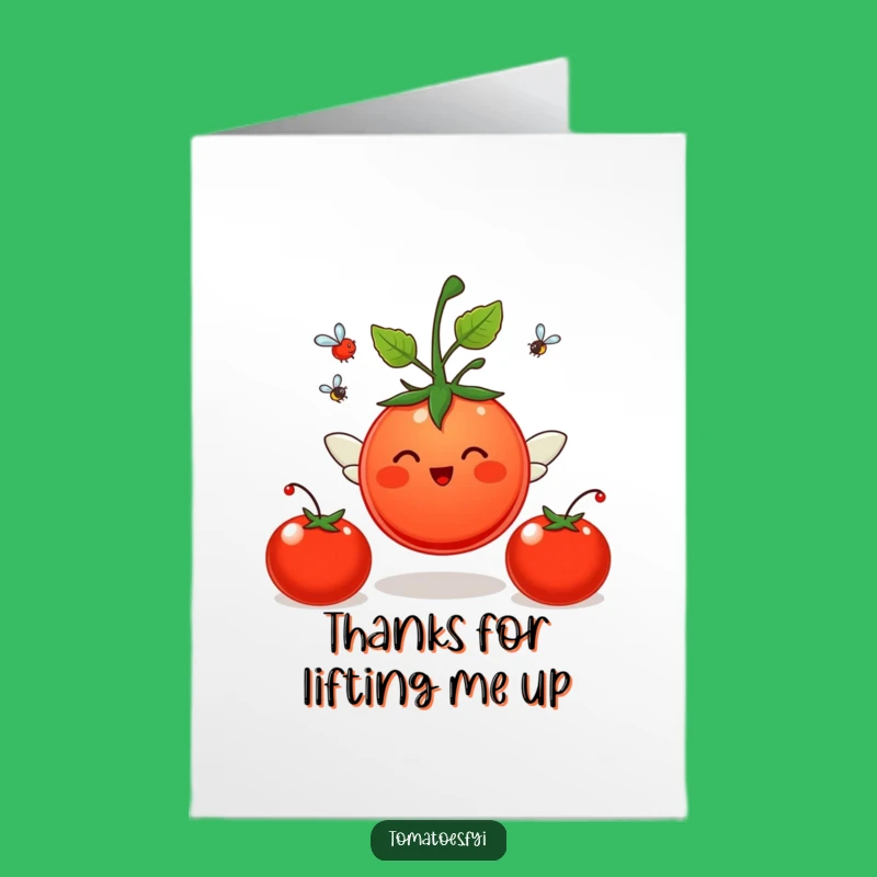 Free Printable Thank You Card: Flying Tomato Wings Funny Downloadable Gift