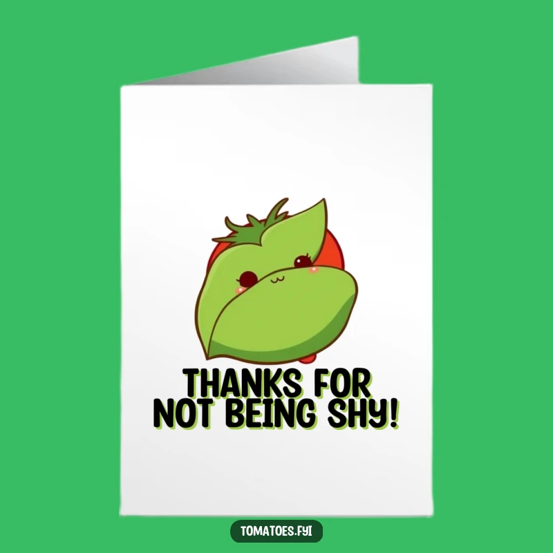 Thanks Free Printable Card: Shy Tomato Gratitude, DIY Downloadable Gift!