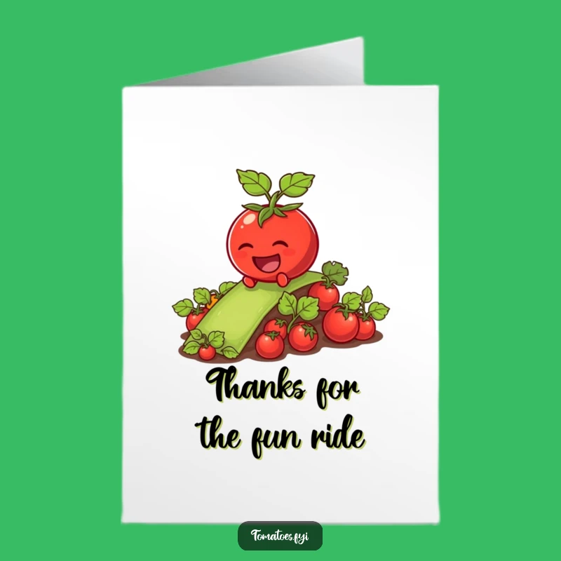 Free Printable Laughing Tomato Thank You Card: Slippery Veggie Gratitude