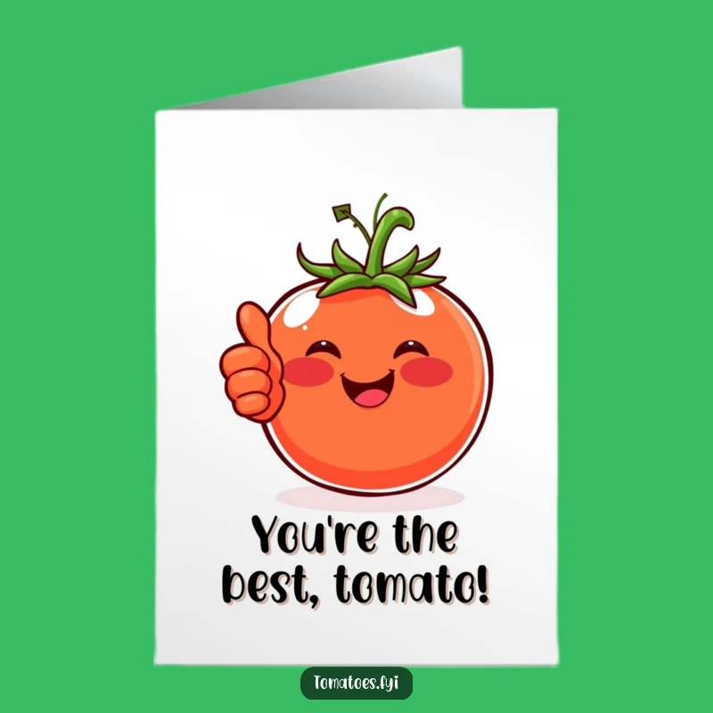 Free Printable Thank You Card: Happy Tomato Thumbs Up - Grateful Downloadable Gift