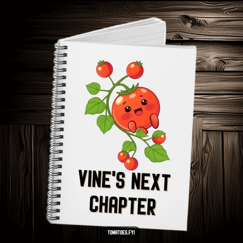 Funny Notebook: A blushing tomato character gleefully slides down a vine. A funny gift.