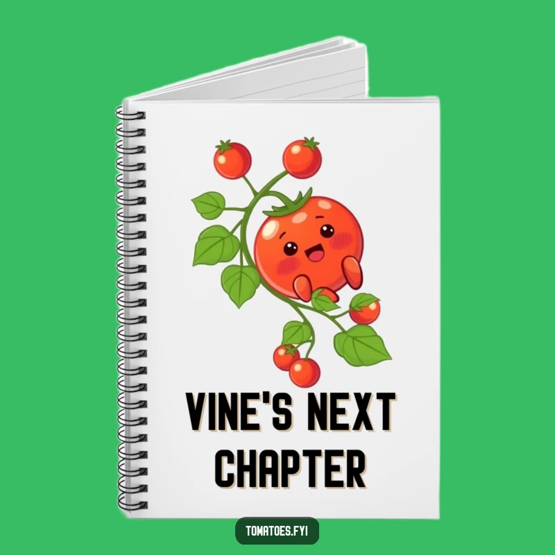 Funny Blushing Tomato Notebook - Journal Vine Sliding Character Cute Funny Gift
