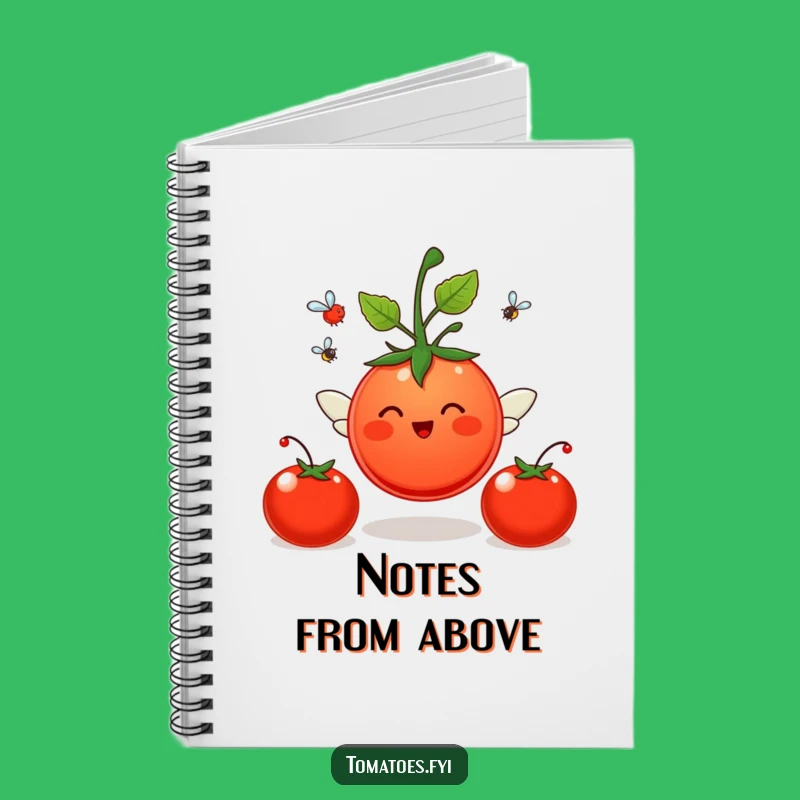 Funny Cheerful Tomato Notebook - Journal Flying Winged Character Ideas Funny Gift