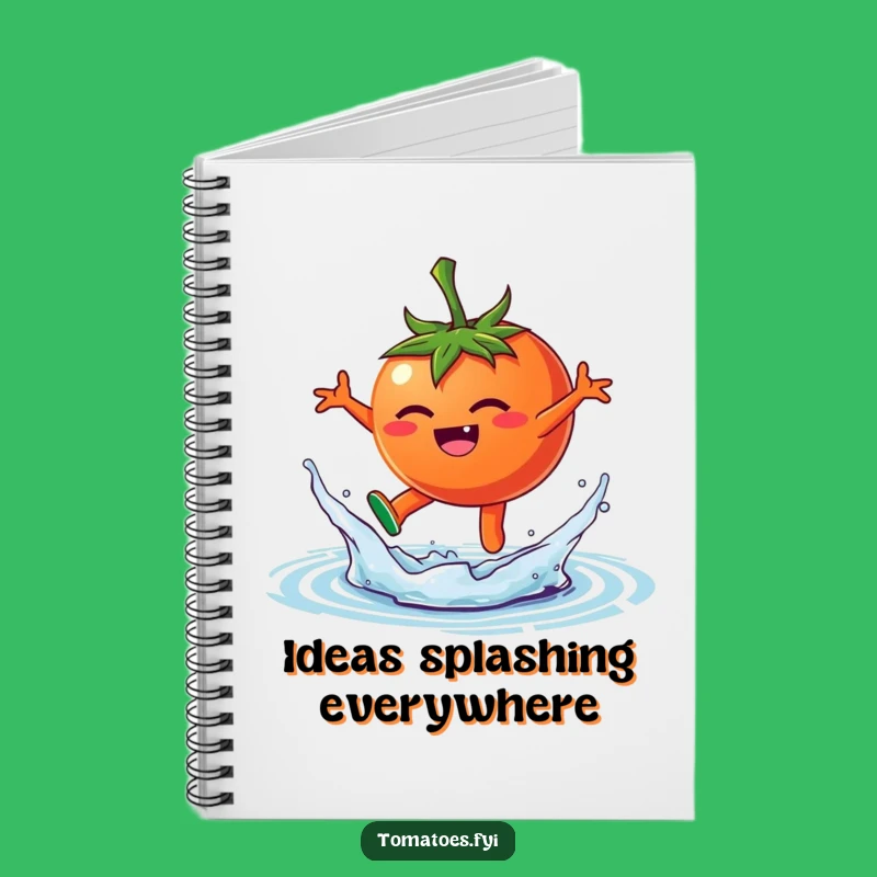 Funny Splashing Tomato Notebook, Playful Water Journal, Creative Funny Gift