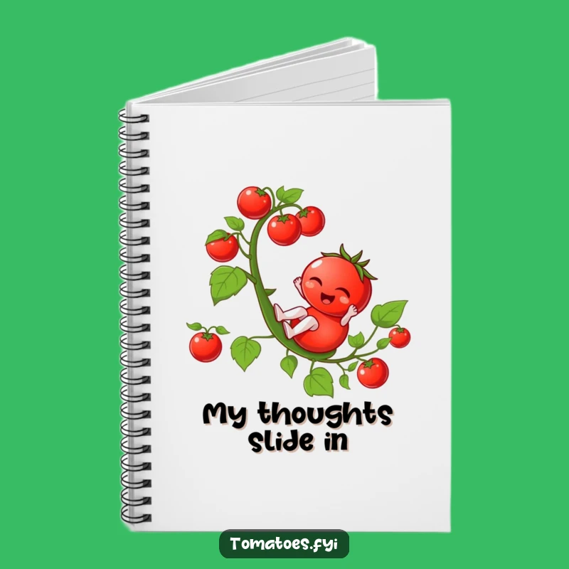 Funny Winking Tomato Notebook - Jot Down Ideas with Sliding Humor