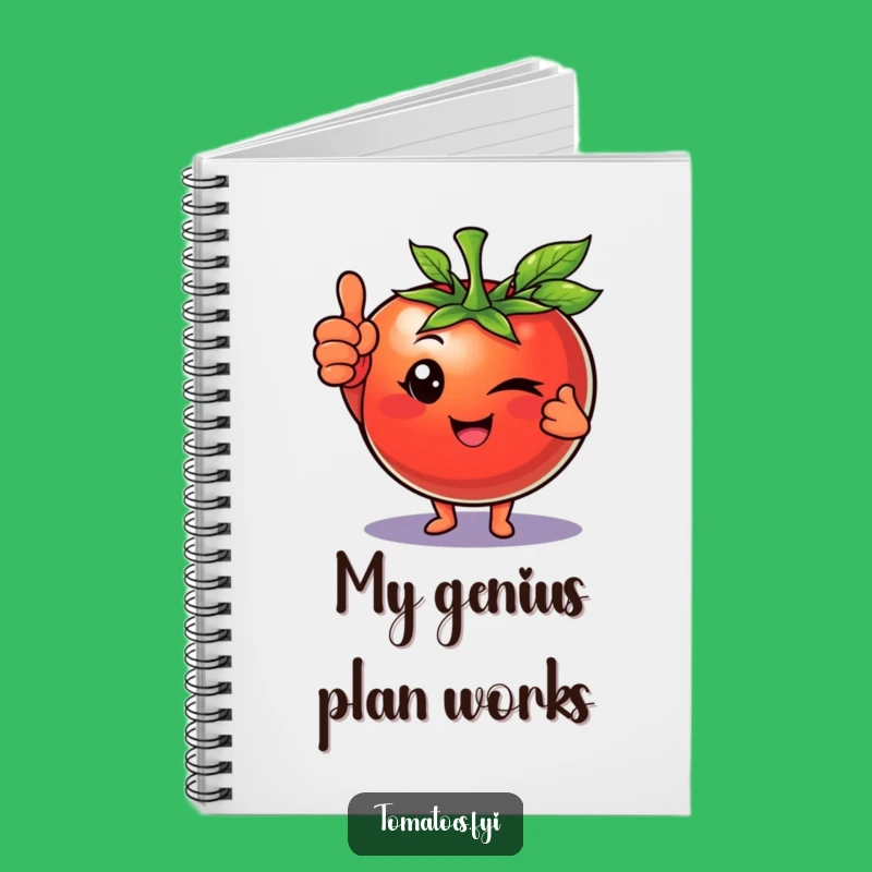 Funny Winking Tomato Thumbs Up Notebook, Confident Journaling, Creative Funny Gift
