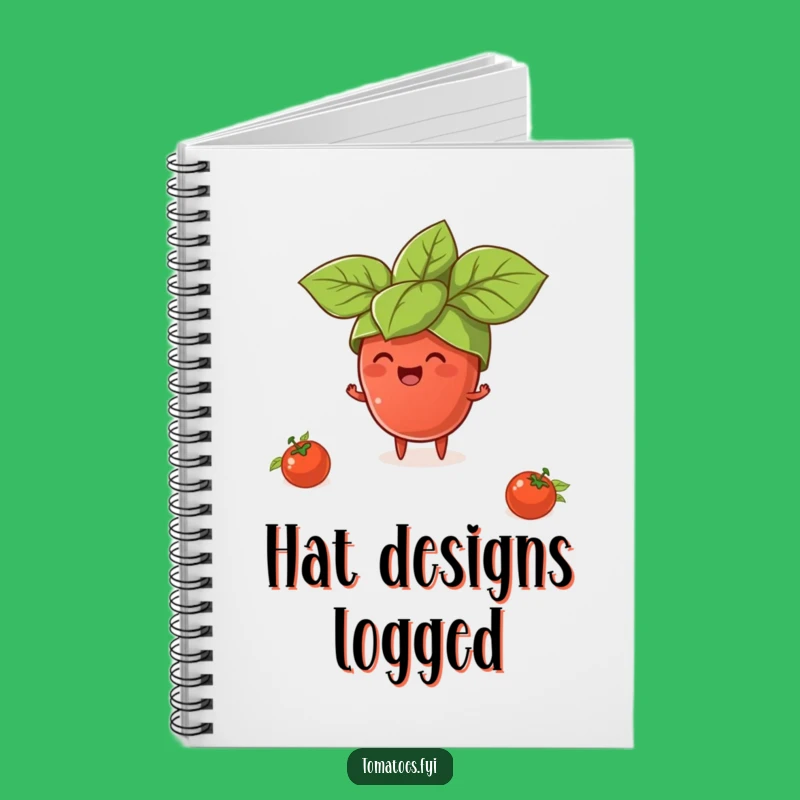 Funny Tomato Basil Hat Notebook: Jot Down Ideas with Tiny Foodie Flair