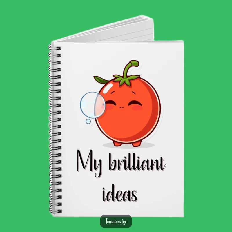 Funny Smirking Tomato Bubble Notebook - Comical Character Journal