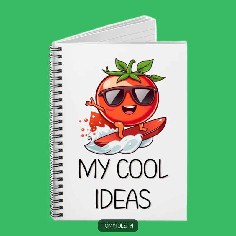 Funny Surfing Tomato Notebook: Ride Your Ideas, Ideal Humorous Gift