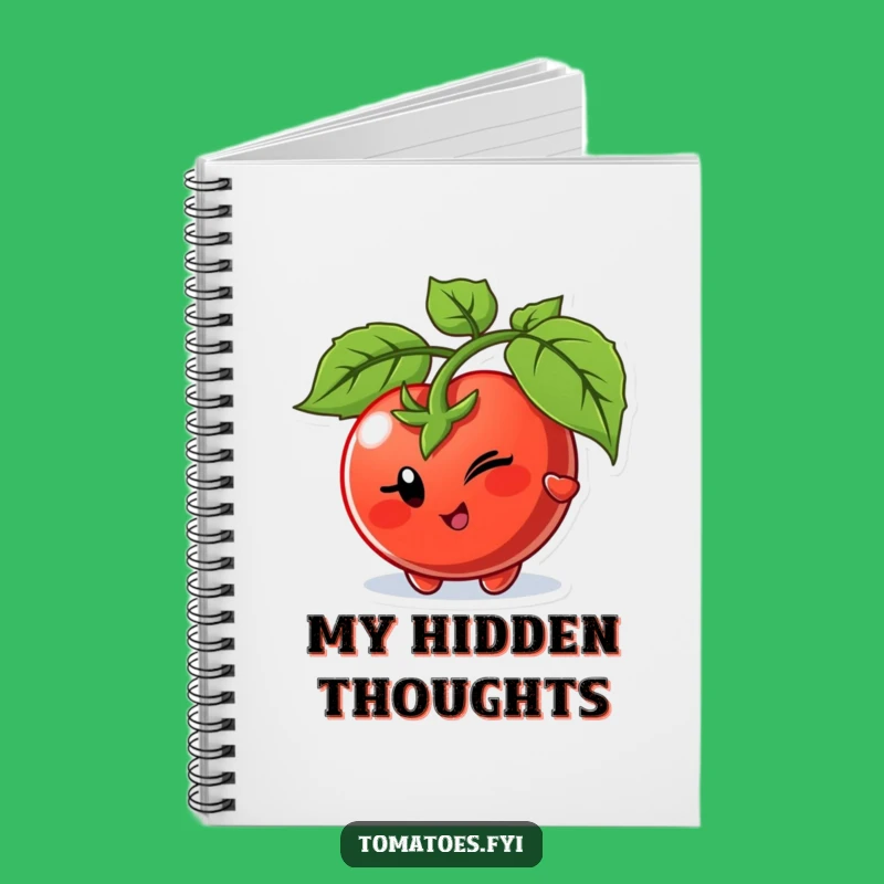 Funny Winking Tomato Peek Notebook - Playful Veggie Journal for Secret Ideas