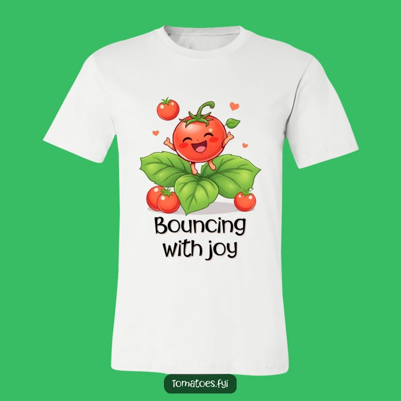 Funny Baby Tomato T-Shirt - Bouncing Leaf Character Cute Funny Gift Tee