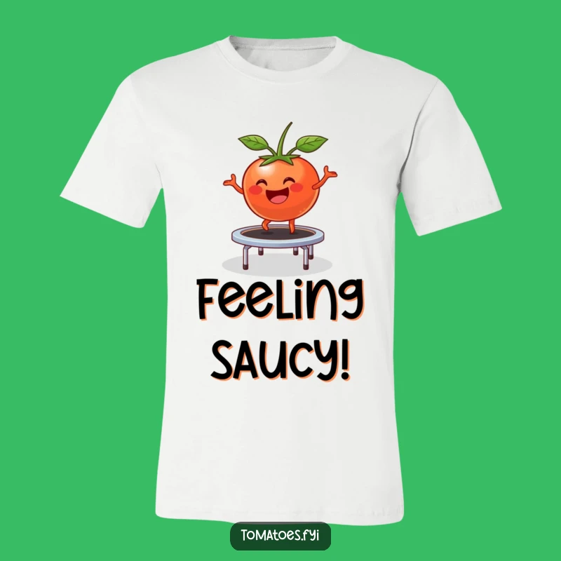 Funny Bouncing Tomato T-Shirt: Happy Trampoline Fun Apparel