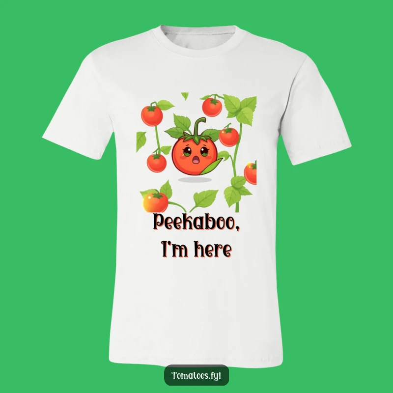 Funny Surprised Tomato T-Shirt: Startled veggie style, ideal funny gift for humor fans.