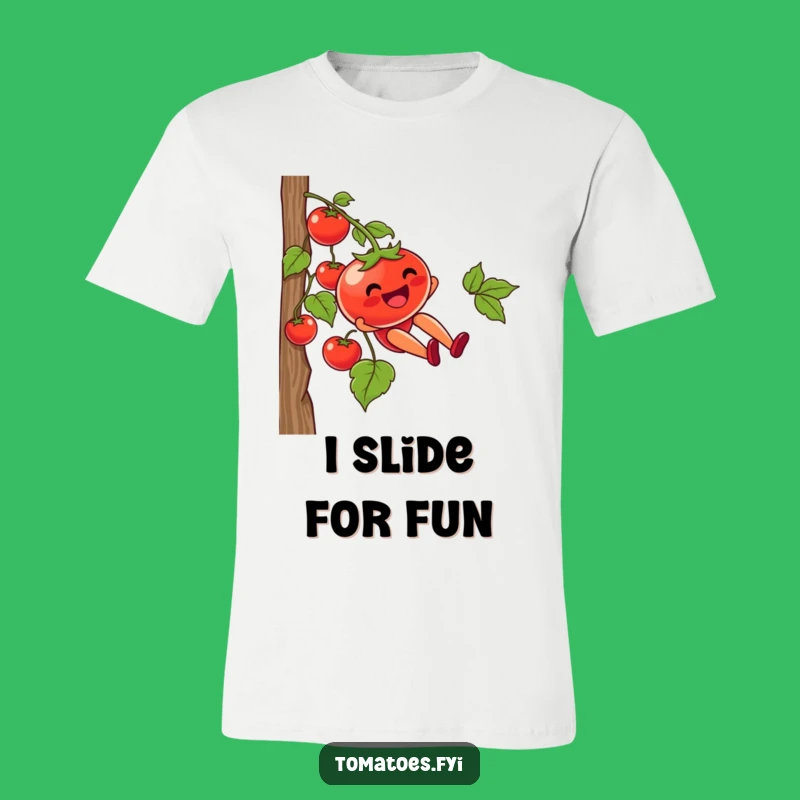 Funny Tomato Vine Slide T-Shirt: Adventure Awaits, Hilarious Gift for Foodies
