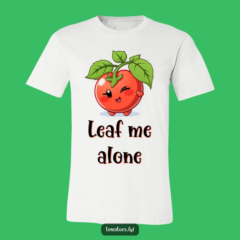 Funny Winking Tomato Peek T-Shirt - Playful Veggie Tee for Sneaky Fun