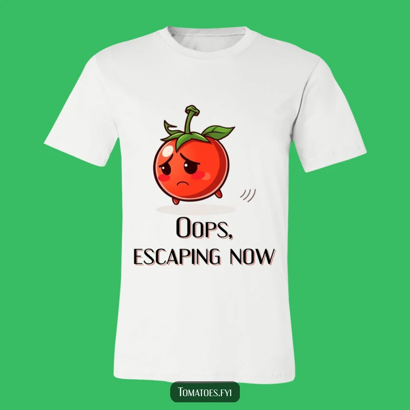 Funny Worried Tomato T-Shirt - Wear Your Relatable Escape with Humorous Style Gift
