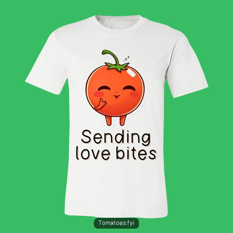 Funny Tomato Love T-Shirt: Cute Kissing Tee for Sweethearts and Veggie Fans!
