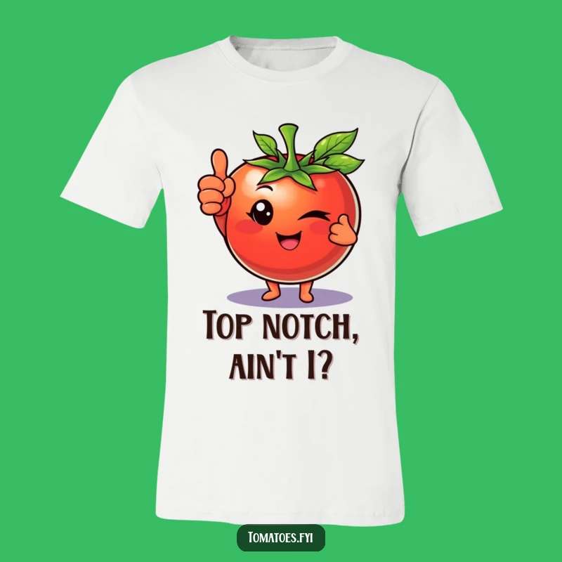 Funny Winking Tomato Thumbs Up T-Shirt, Cool Veggie Character Tee, Great Funny Gift
