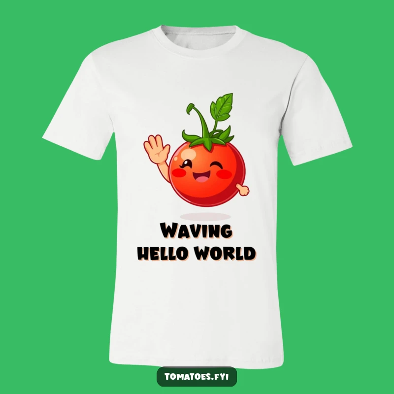 Funny Tomato Wave T-Shirt: Spread Smiles, Hilarious Gift for Friendly Folks