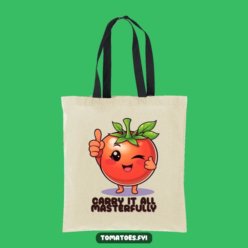 Funny Winking Tomato Thumbs Up Tote Bag, Chic Veggie Accessory, Handy Funny Gift
