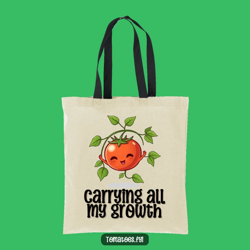 Funny Stretching Tomato Tote Bag: Carry Your Garden Goodies with Humor