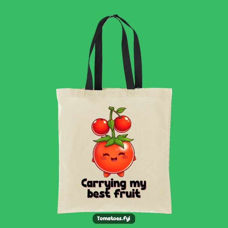 Funny Tomato Cherry Hat Tote Bag - Whimsical Fruit Accessory, Perfect Humorous Gift
