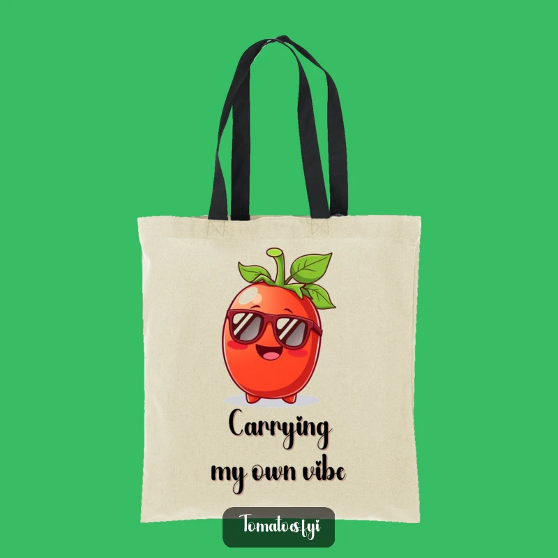 Funny Tomato Sunglasses Tote Bag: Sunny day accessory, perfect funny gift for shoppers.
