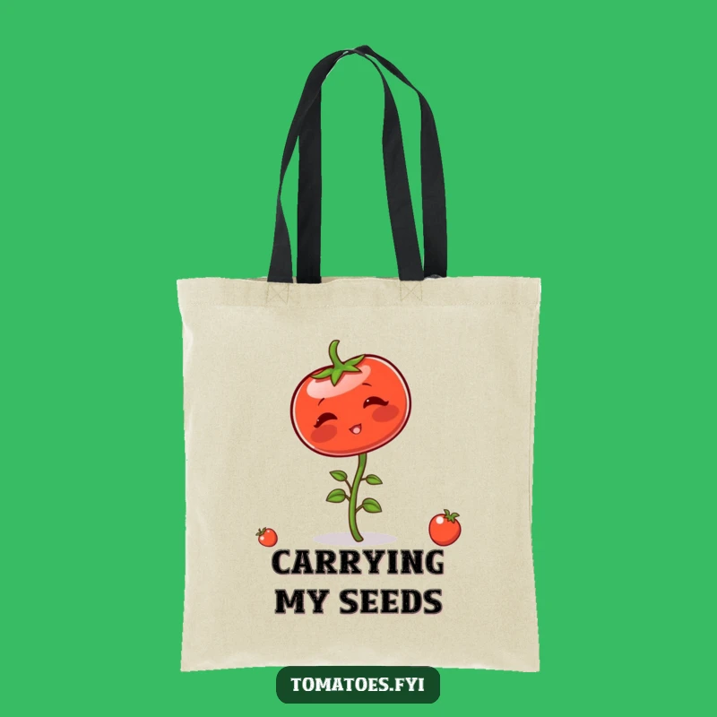 Funny Blushing Tomato Stem Balance Tote Bag - Stylish and Hilarious Veggie Accessory