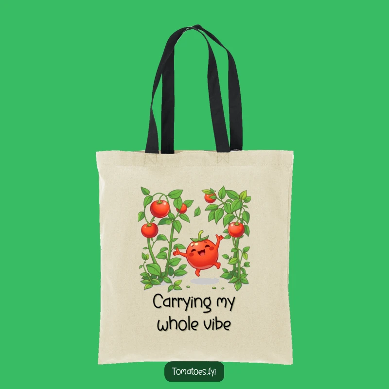 Funny Tomato Cartwheel Tote Bag - Vibrant Cartoon Accessory Gift