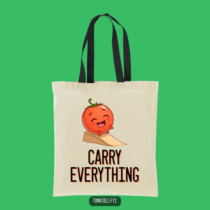 Funny Giggling Tomato Roll Tote Bag - Joyful Veggie Accessory for Everyday Fun