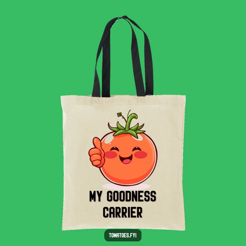 Funny Happy Tomato Tote Bag, Positive Shopping Accessory and a Perfect Funny Gift