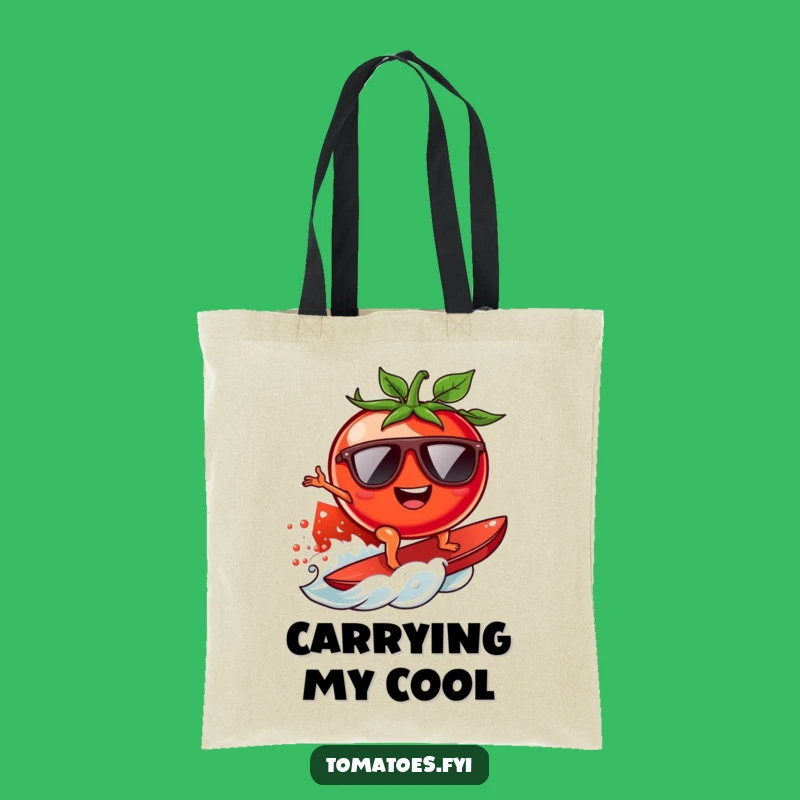 Funny Surfing Tomato Tote Bag: Carry Your Beach Fun, Perfect Gift