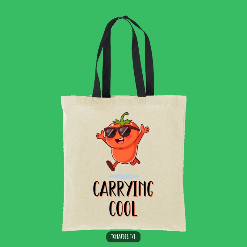 Funny Tomato Jump Tote Bag - Cool Veggie Reusable Bag, Practical Playful Funny Gift