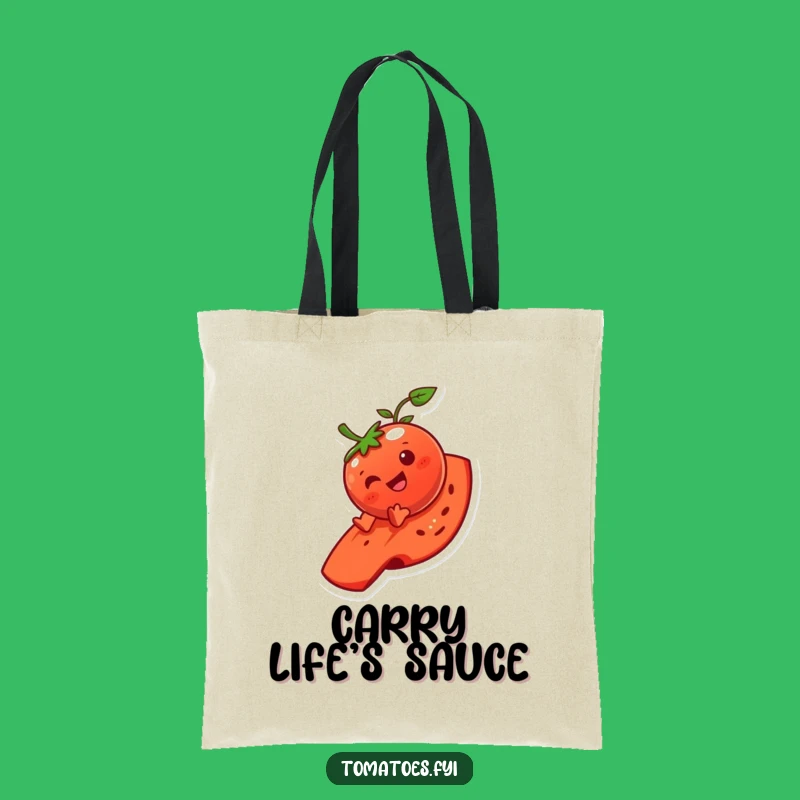 Funny Tomato Slide Tote Bag: Giggling Character, Practical & Hilarious Gift