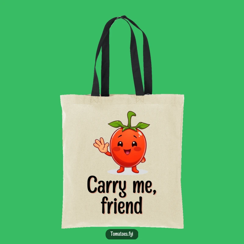 Funny Tomato Tote Bag: Cheerful Waving Design, A Hilarious Gift!