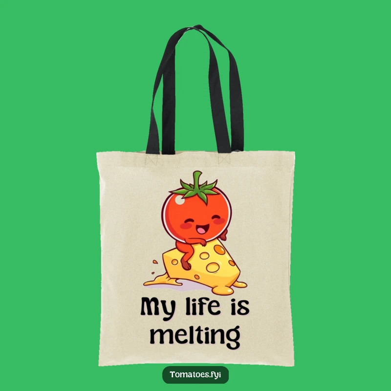 Funny Tomato's Cheese Adventure Tote Bag - Hilarious Kawaii Shopping Gift